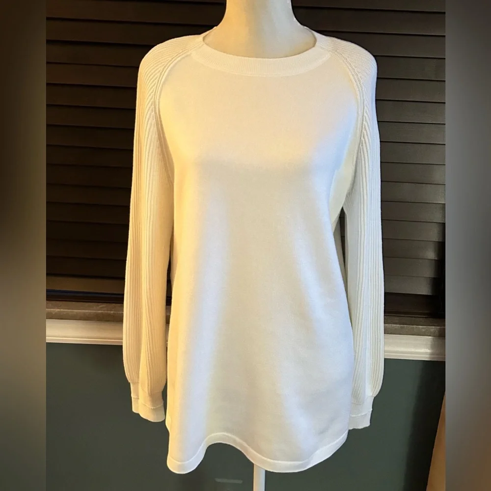 Vince Ribbed Raglan Sleeve Knit Crew Neck Sweater❤️ - Picture 2 of 4